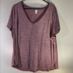 90 Degree By Reflex Purple Tie Front Relaxed T-Shirt